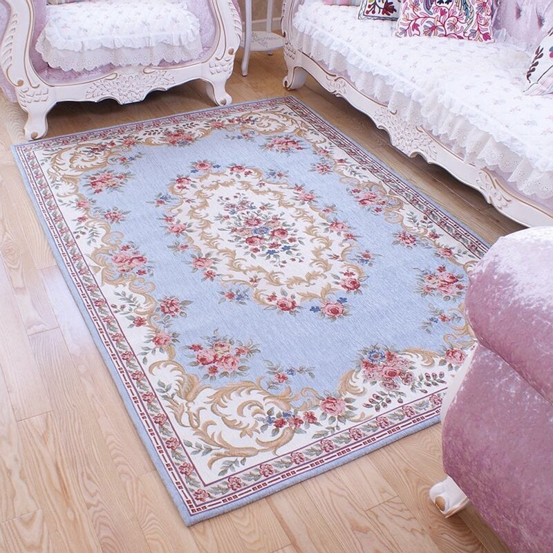 UKELER Vintage Traditional & Modern Rugs Home Decor Collection Floral Design Rugs Carpet for Bedroom (55''x78.7'', Luxury Blue) - Image 1